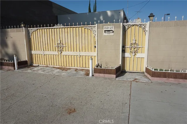 a view of a porch with a door