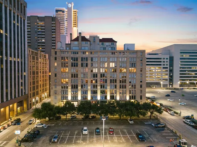 a view of a building from a balcony