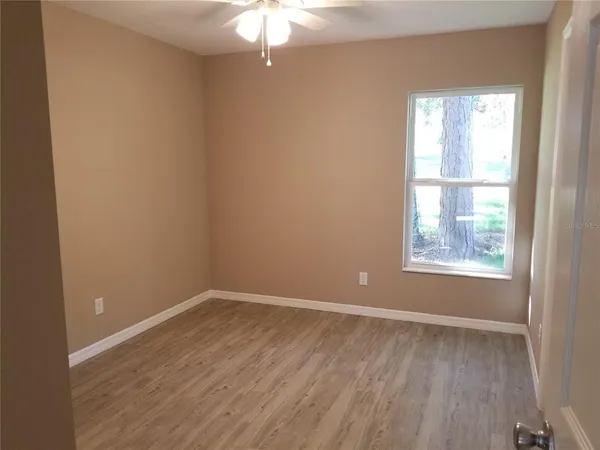 an empty room with a window