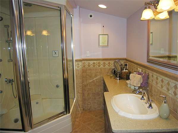 111 Hoover Road Needham, MA 02494 - Photo 23 of 28 a bathroom with a sink shower and a mirror