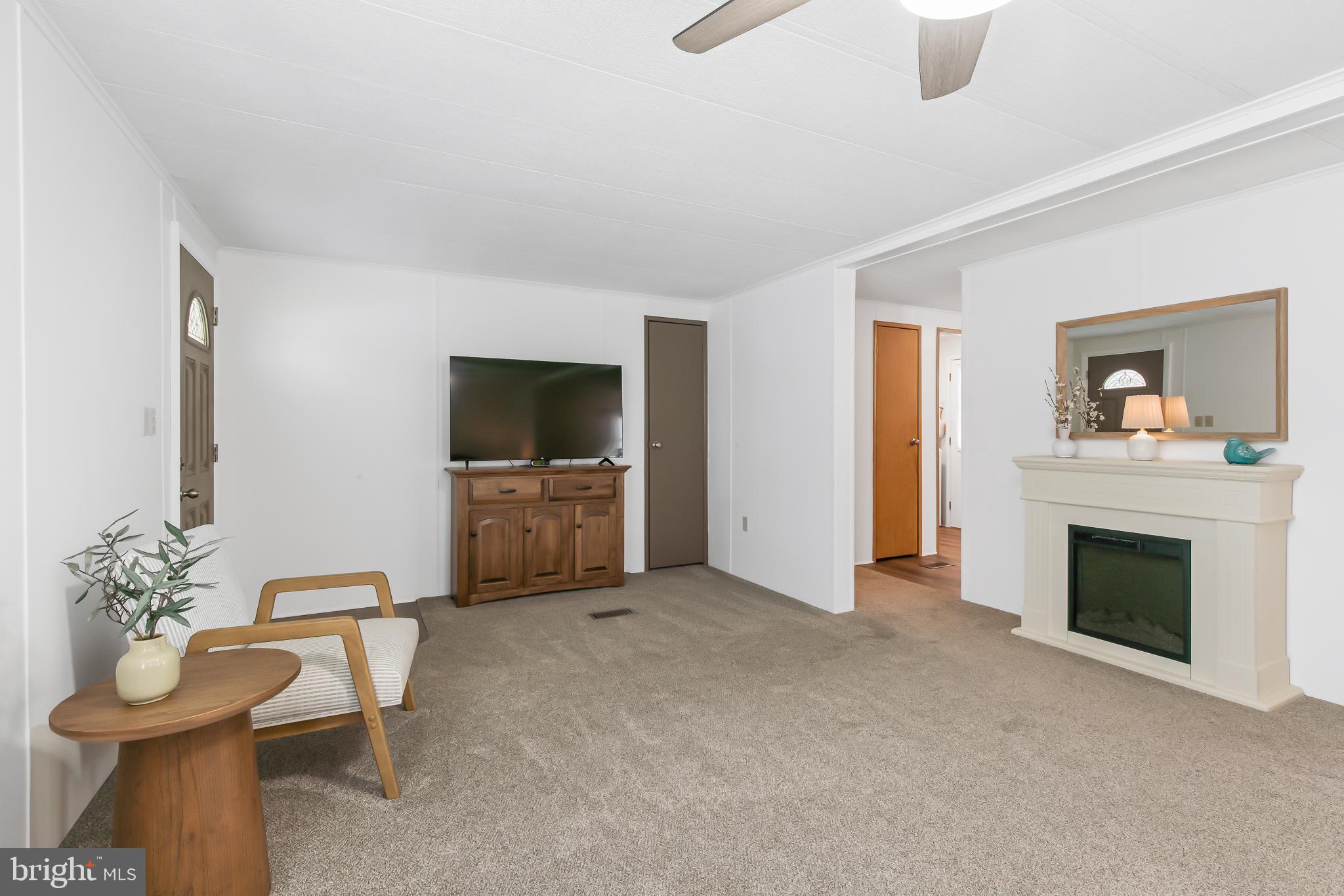 411 Maple Avenue Manheim, PA 17545 - Photo 4 of 35 a living room with furniture a fireplace and a flat screen tv