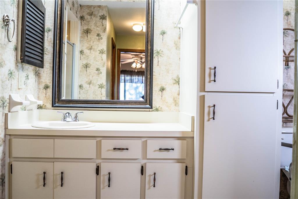 2025 Sylvester Road, Unit AA1 Lakeland, FL 33803 - Photo 30 of 65 a bathroom with a sink and a mirror