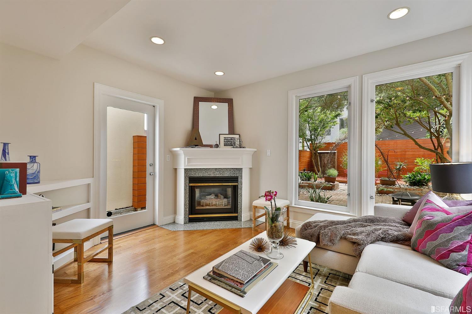 261 Henry Street, Unit A San Francisco, CA 94117 - Photo 37 of 64 a living room with furniture and a fireplace