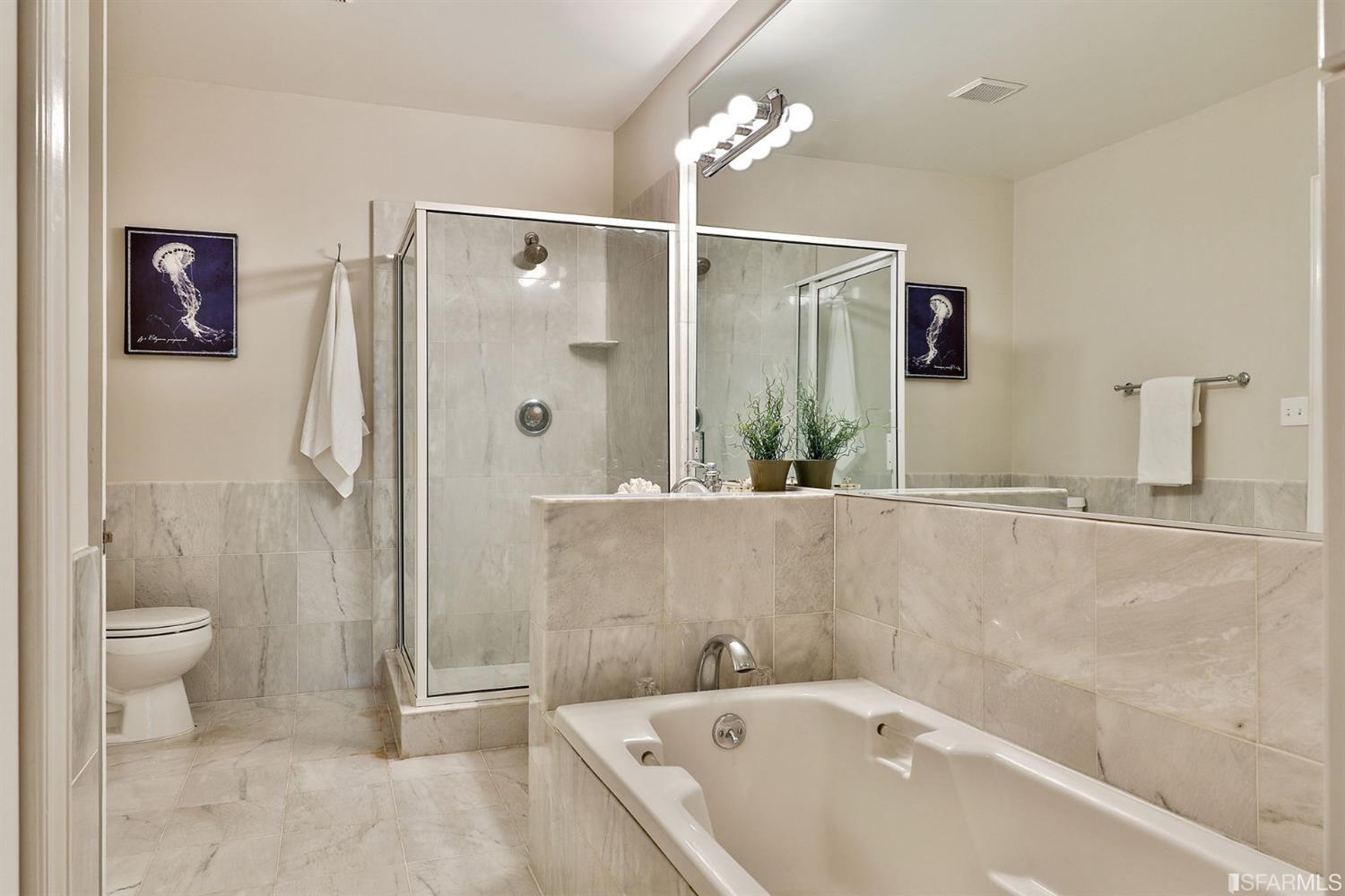 261 Henry Street, Unit A San Francisco, CA 94117 - Photo 54 of 64 a bathroom with a bathtub and a shower