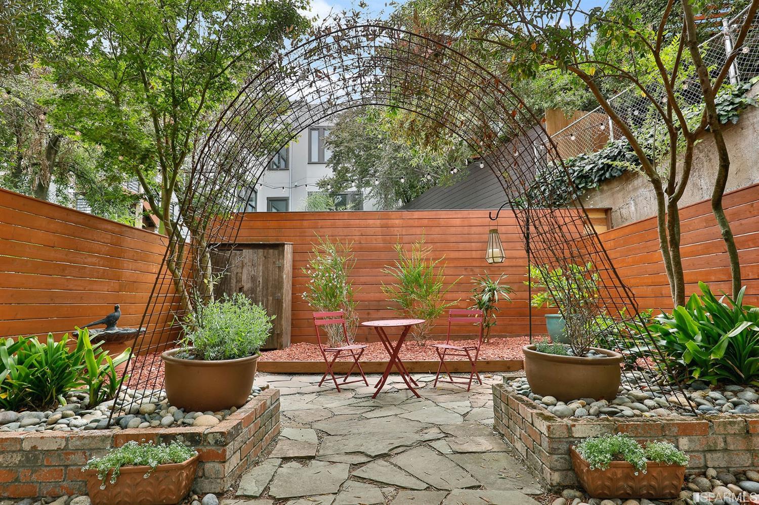 261 Henry Street, Unit A San Francisco, CA 94117 - Photo 60 of 64 a view of a garden with plants and sitting area