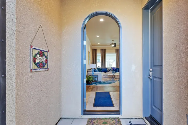 a view of living room with front door