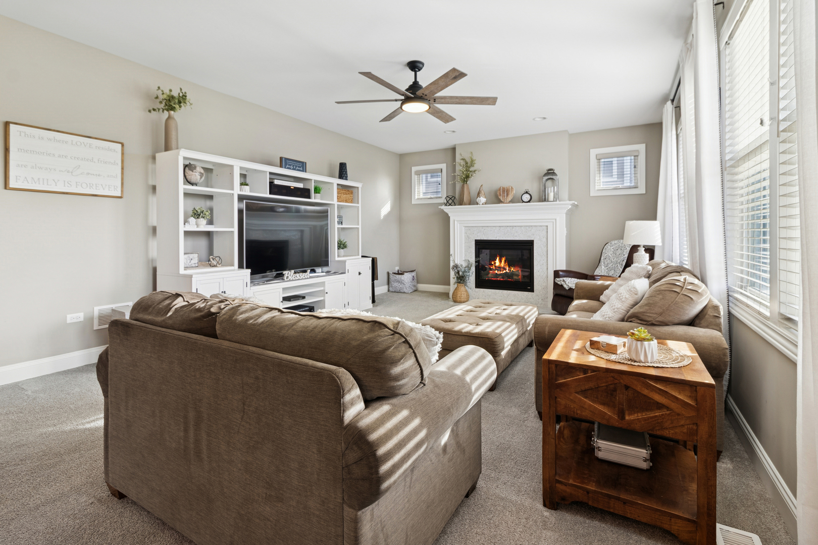 1647 Cobb Street New Lenox, IL 60451 - Photo 13 of 30 a living room with furniture and a fireplace