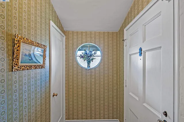 a view of a hallway with elevator