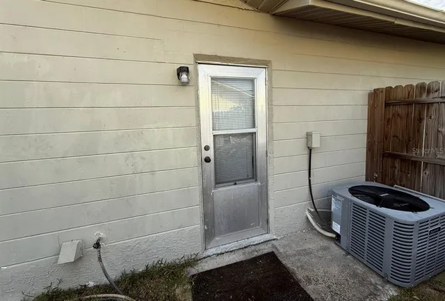 a view of backyard of a house