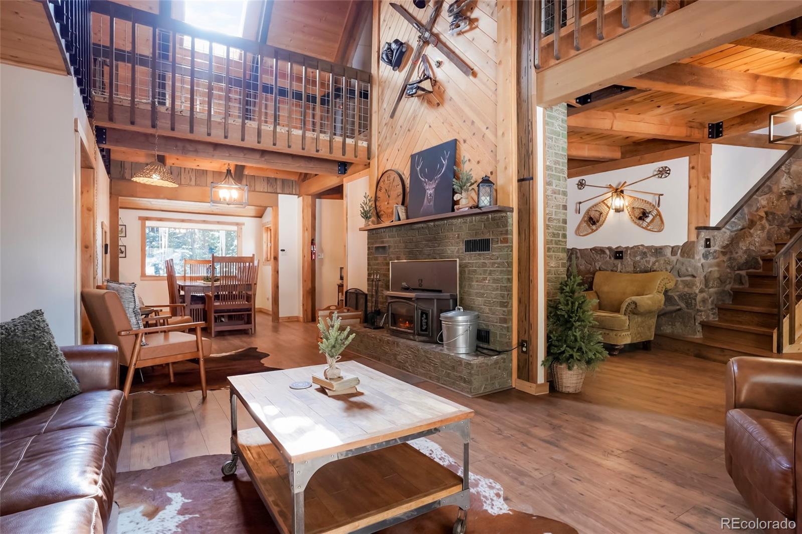 3237 Mill Creek Road Dumont, CO 80436 - Photo 8 of 48 a living room with furniture a flat screen tv and a table