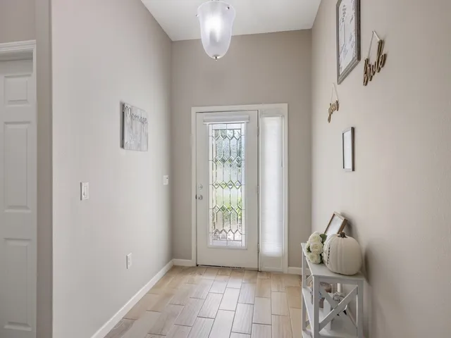 a room with window and stairs