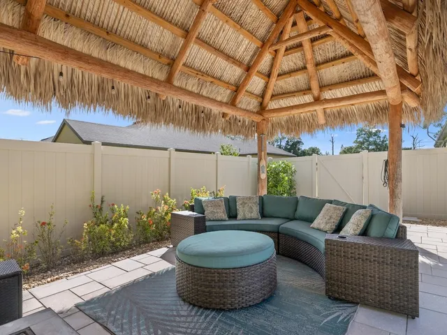 a outdoor living with furniture