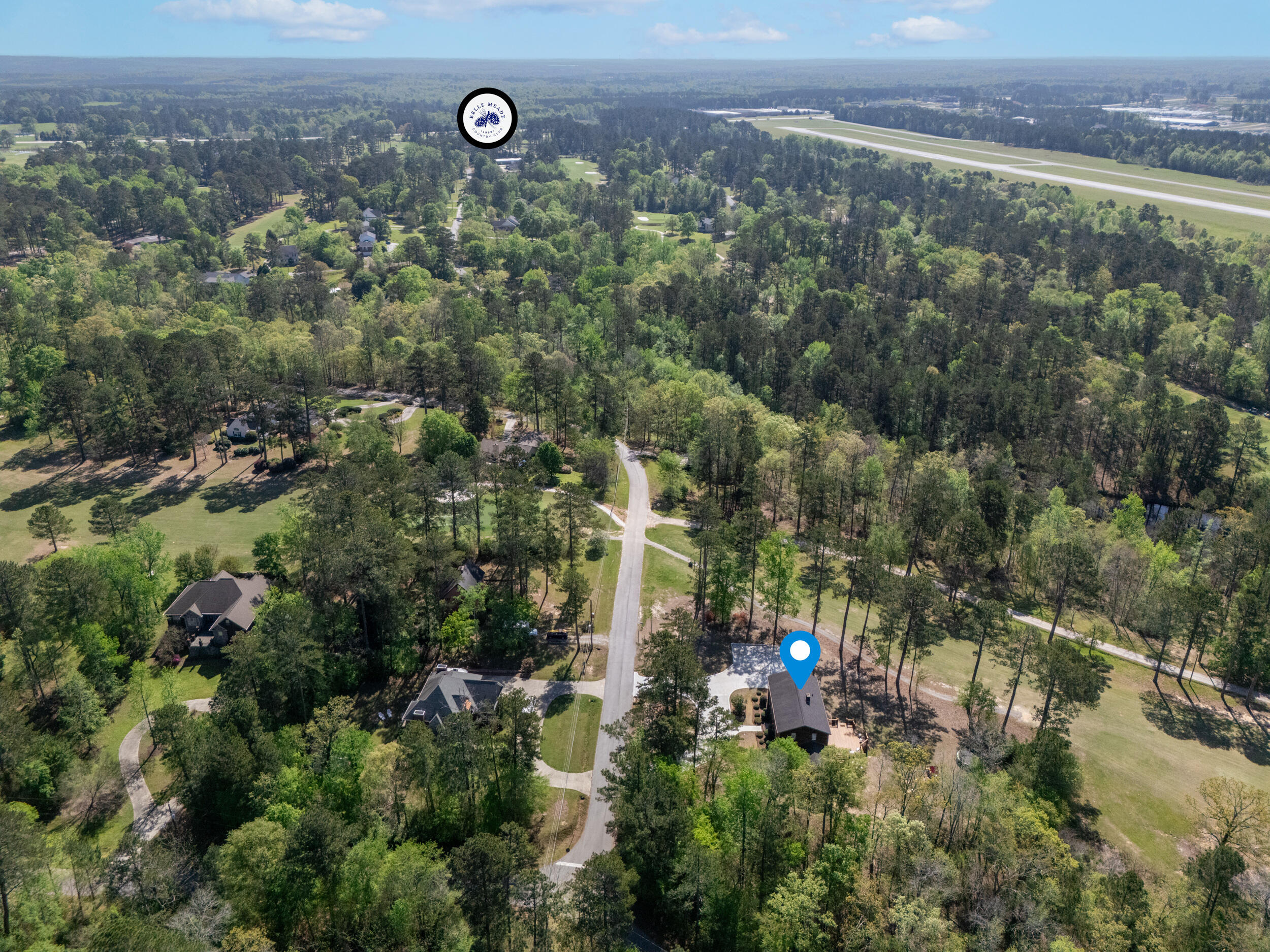 3159 Twin Pine Road Thomson, GA 30824 - Photo 2 of 36 Home on Golf hole 14 of Belle Meade Country Club, view to airport and Interstate 20 to east view