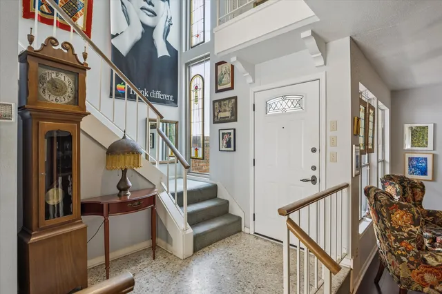 a view of an entryway with staircase