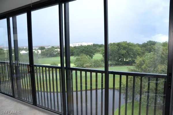 a view of a city from a balcony
