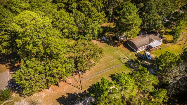 a view of a yard with an outdoor space
