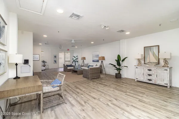 a living room with furniture