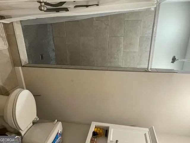 a bathroom with a toilet