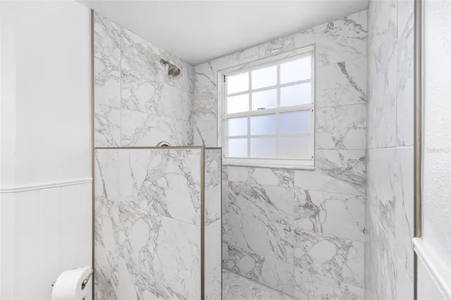 a bathroom with a shower