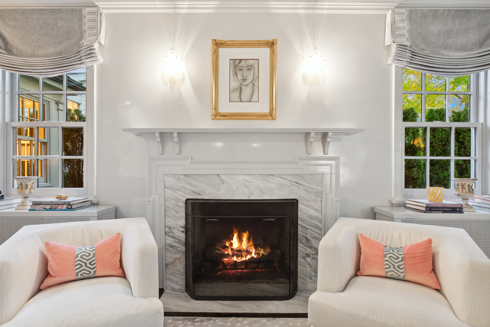 85 Sunset Place Lake Forest, IL 60045 - Photo 10 of 64 a living room with furniture and a fireplace