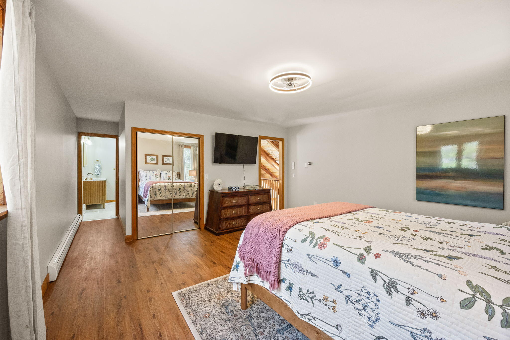 6 Deer Path Truro, MA 02666 - Photo 21 of 41 a bedroom with a bed and a flat screen tv