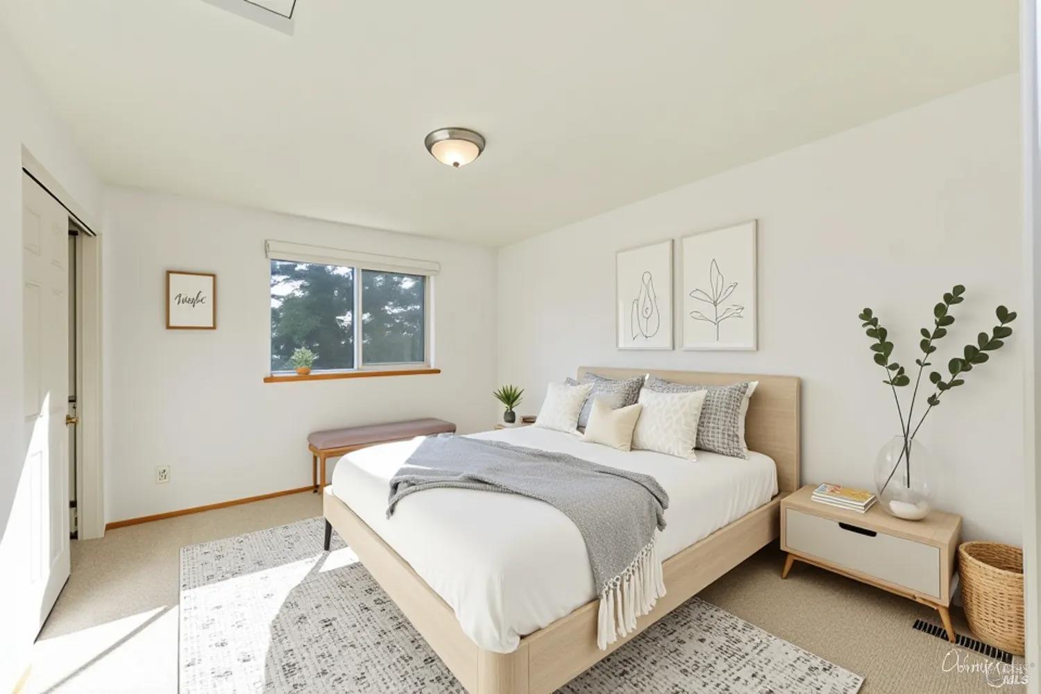 27841 Poppy Drive Willits, CA 95490 - Photo 12 of 17 a bed room with a bed and a potted plant