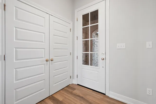 a view of an empty walk in closet