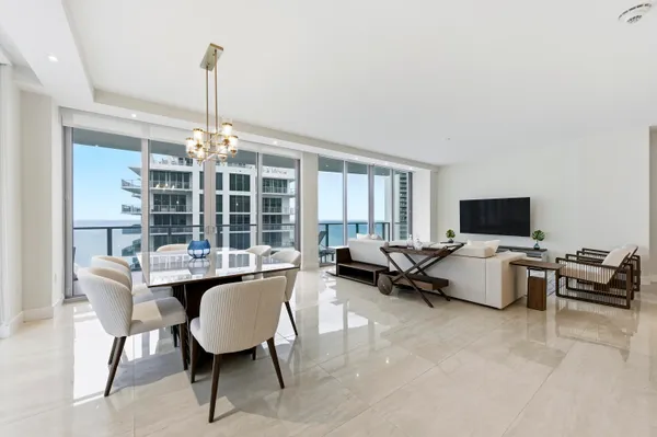 a living room with furniture
