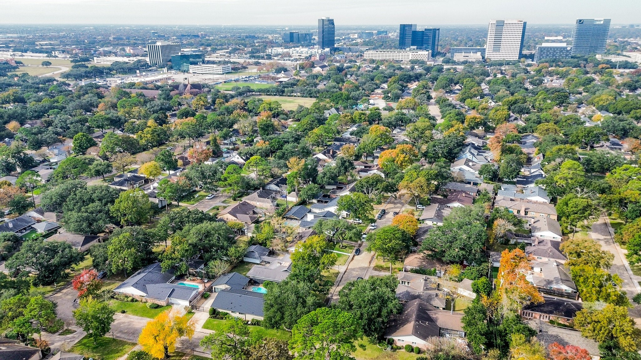 10003 Burgoyne Road Houston, TX 77042 - Photo 46 of 48 an aerial view of a city with lots of residential buildings