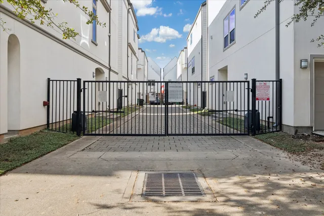 a view of a black gate