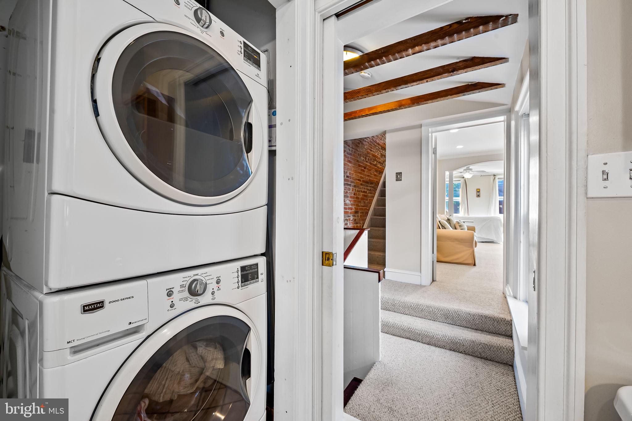 1908 Bank Street Baltimore, MD 21231 - Photo 34 of 37 a view of a hallway with washer and dryer
