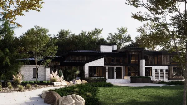 front view of a house with a yard