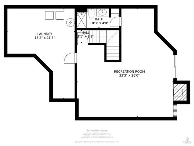 a view of a park with large trees