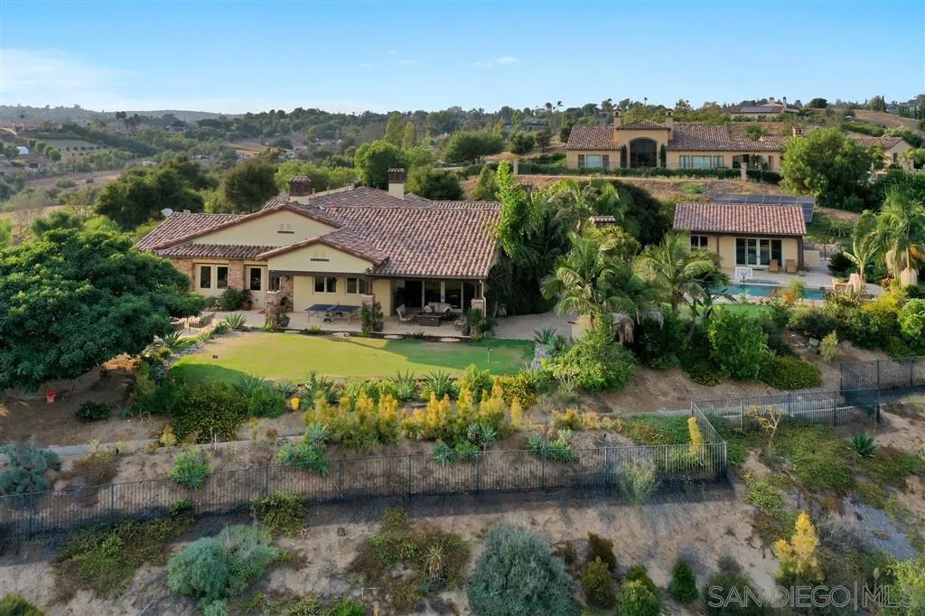 4142 Bridlewood Road Fallbrook, CA 92028 - Photo 24 of 25 an aerial view of a house with a garden and lake view