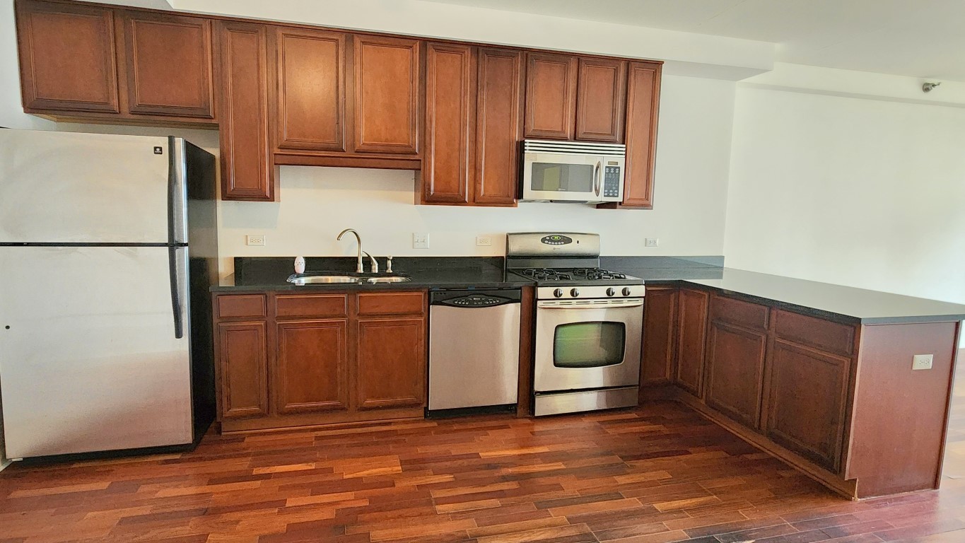 1250 South Indiana Avenue, Unit 802 Chicago, IL 60605 - Photo 7 of 20 a kitchen with a white stove top oven and refrigerator