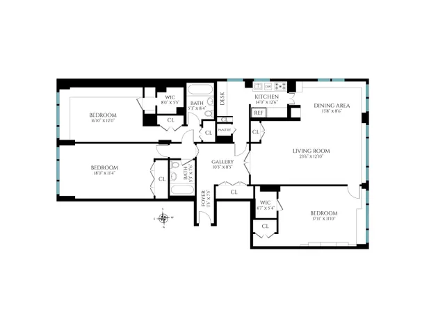 a city view with tall buildings