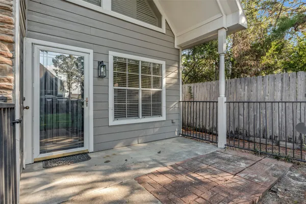 a view of backyard with green space