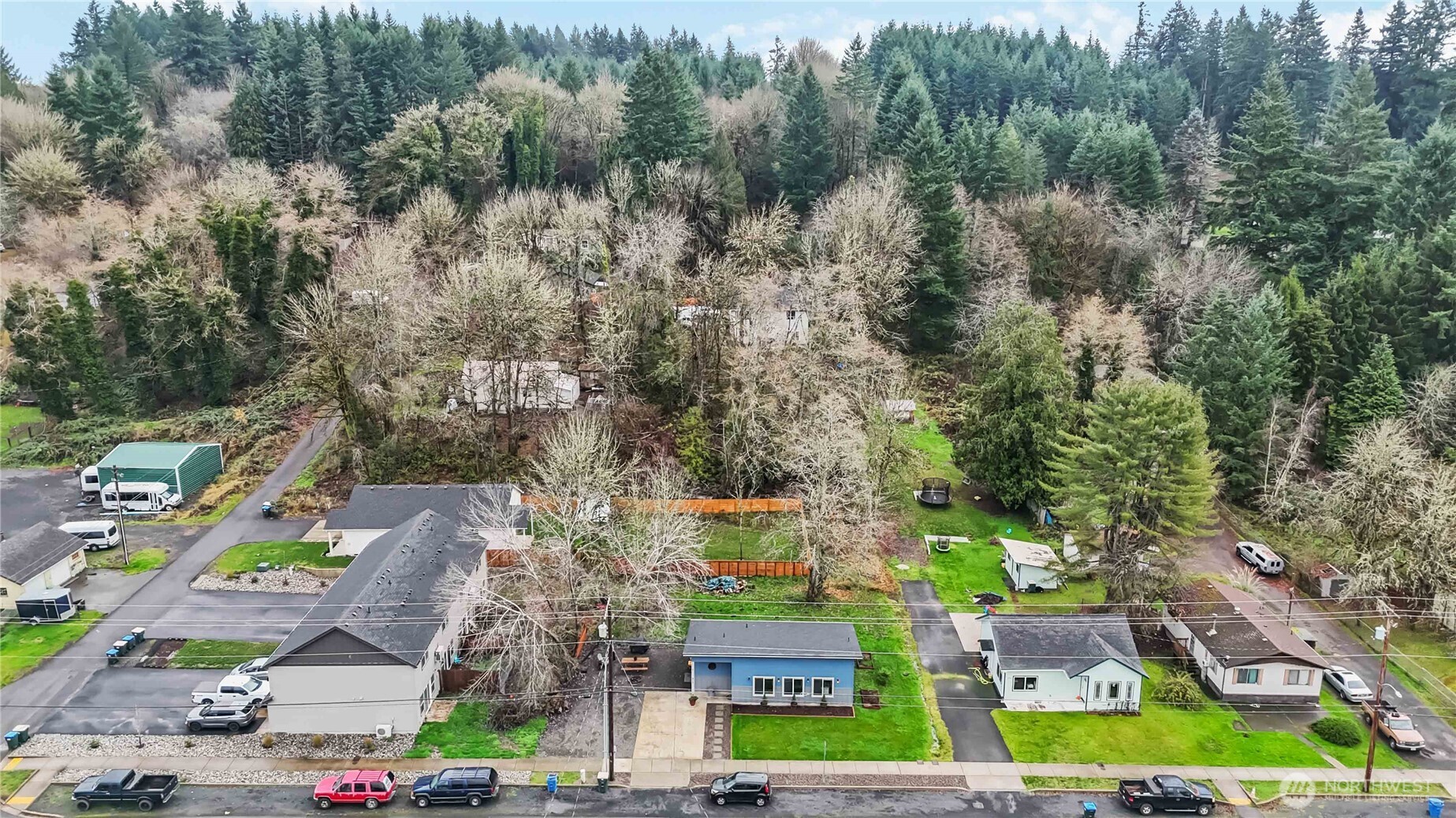 810 Southeast 1st Street Winlock, WA 98596 - Photo 17 of 35 an aerial view of residential houses with outdoor space