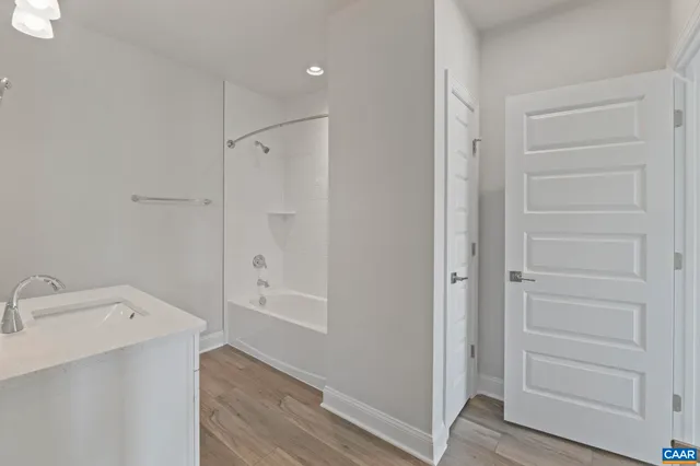 a view of a swimming pool and an outdoor space