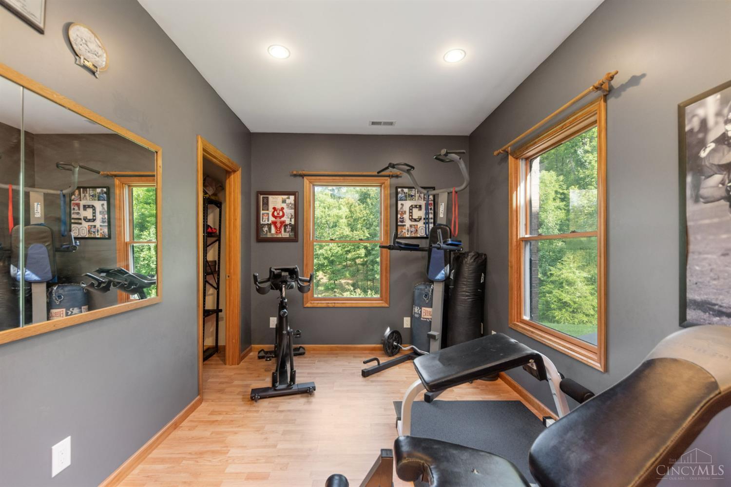 6050 Dry Ridge Road Cincinnati, OH 45252 - Photo 47 of 57 Bedroom 2 in lower level currently used as a gym/workout room.
