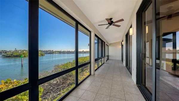 a view of balcony with workspace