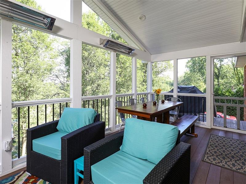 565 Trotwood Ridge Road Pittsburgh, PA 15241 - Photo 20 of 24 Screened 3 Season Porch with Infrared Heating and Engineered Wood Flooring. Grill in the background conveys with home