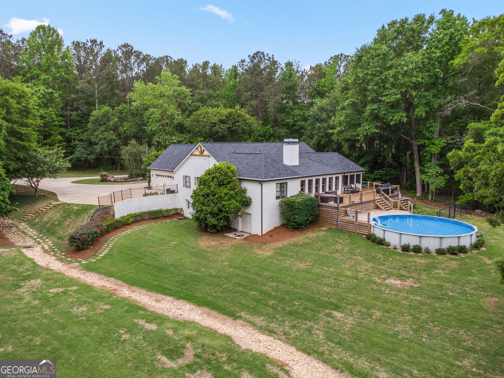 570 Martin Mill Road Moreland, GA 30259 - Photo 58 of 68 an aerial view of a house