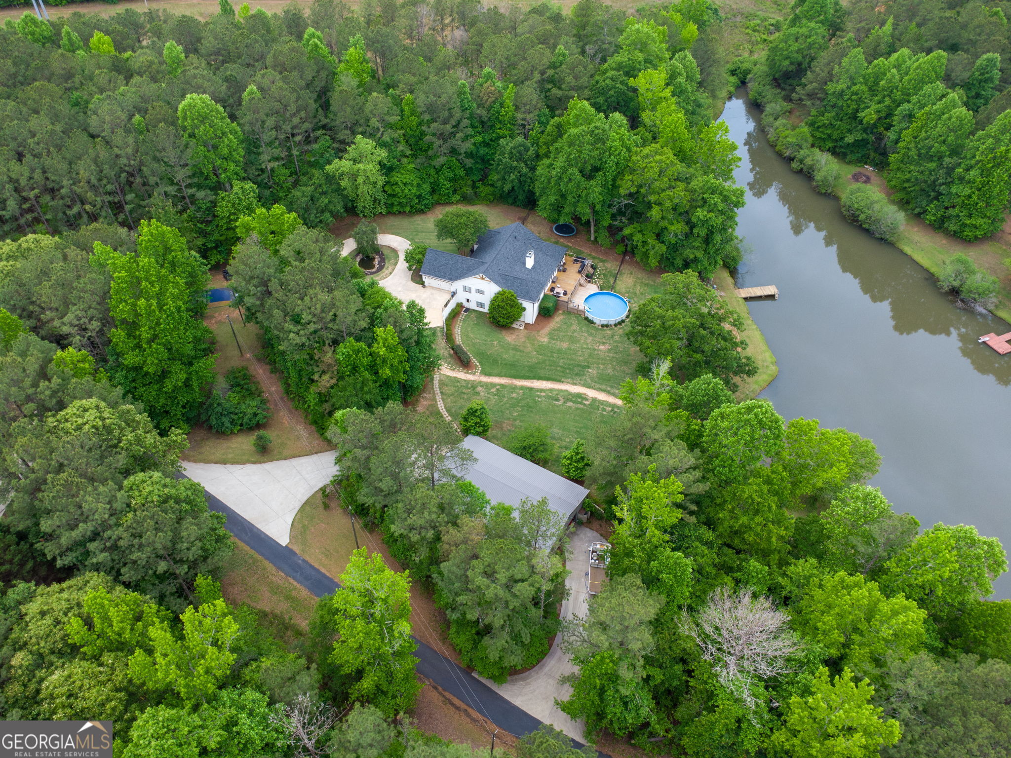 570 Martin Mill Road Moreland, GA 30259 - Photo 66 of 68 an aerial view of a house