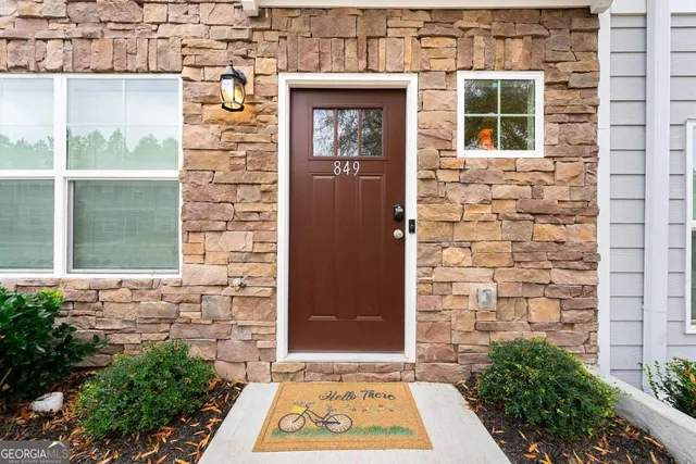 a view of a door of the house