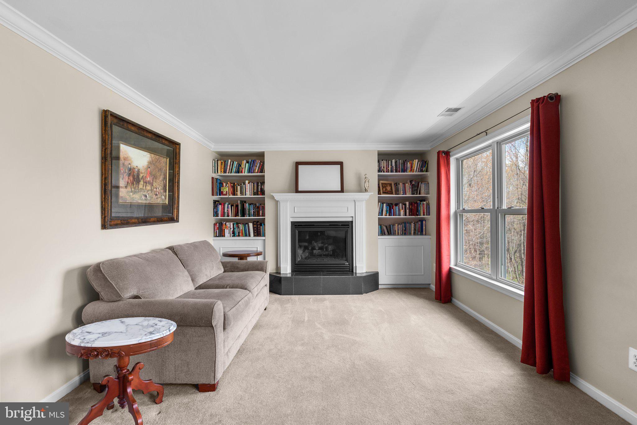 10855 Bethesda Church Road Damascus, MD 20872 - Photo 47 of 92 a living room with furniture a fireplace and a flat screen tv