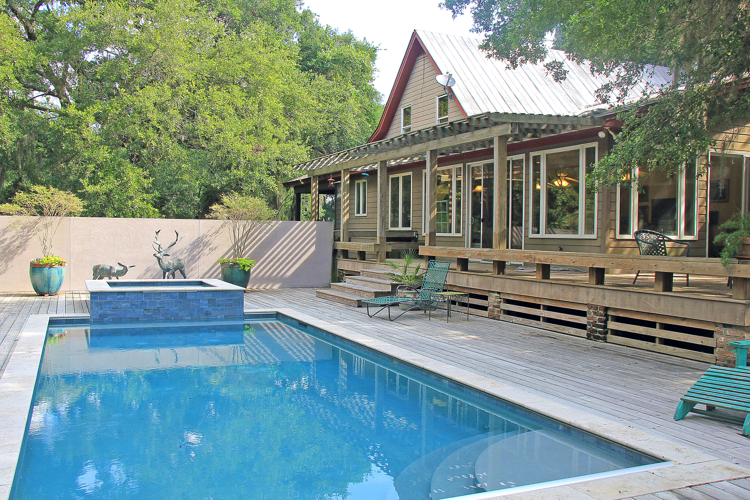 6775 Bears Bluff Road Wadmalaw Island, SC 29487 - Photo 17 of 26 Gunnite pool with ceramic tile accents