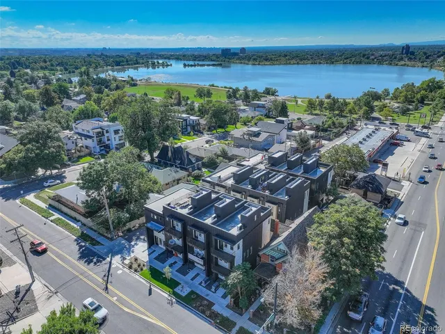 an aerial view of multiple house