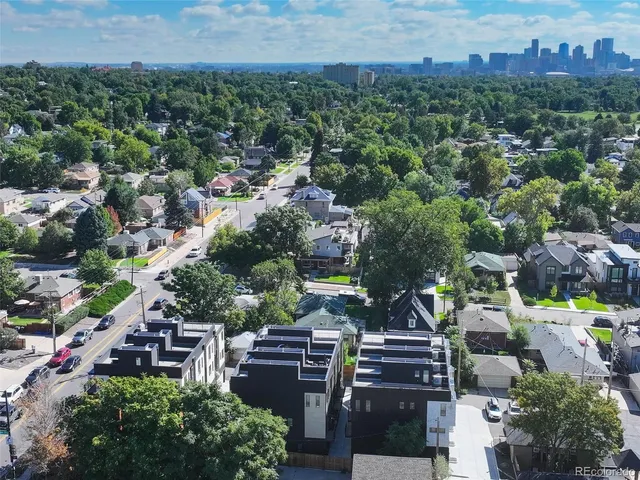 an aerial view of a city