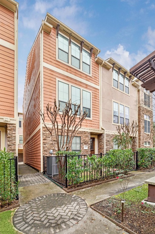 a front view of a building